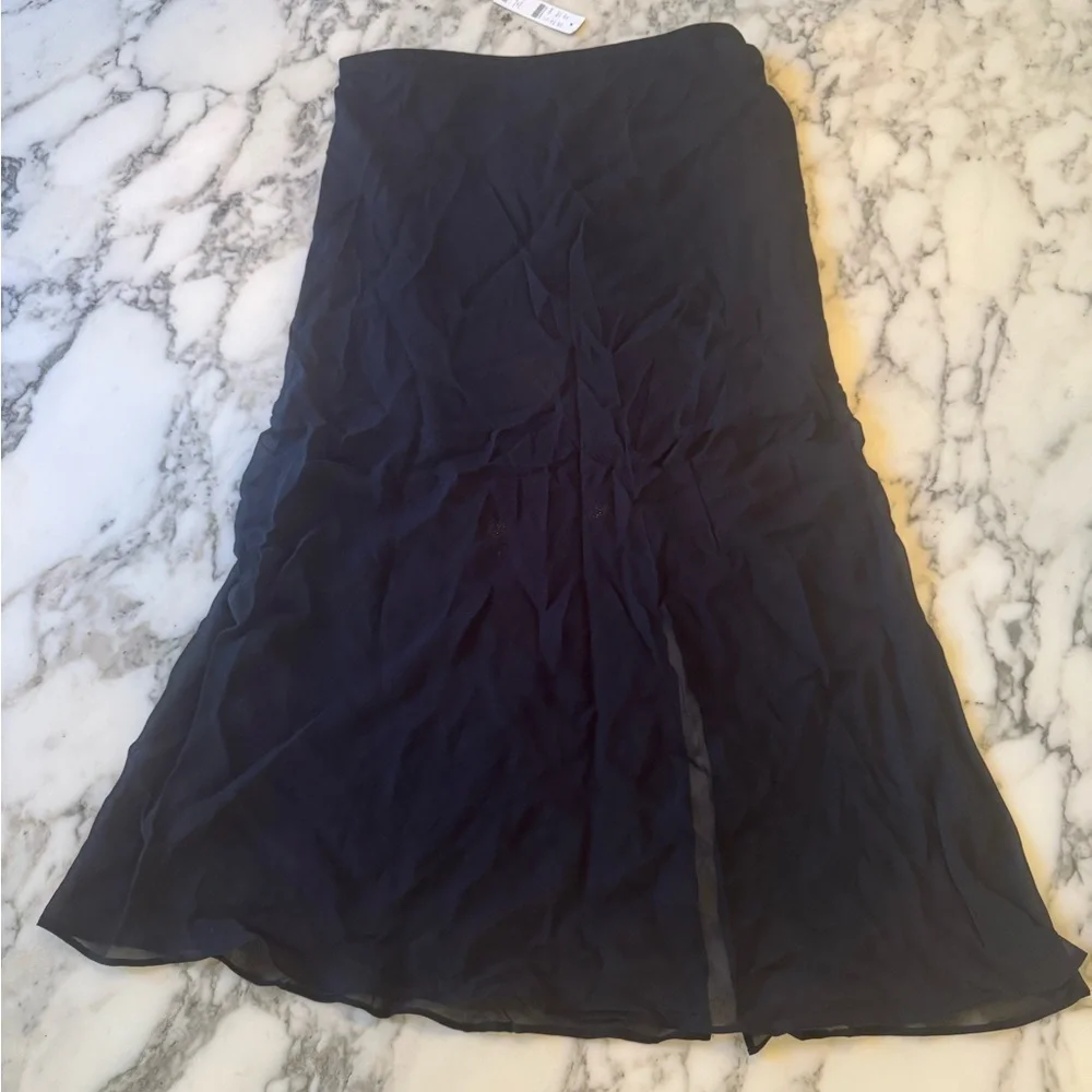 NWT J CREW New Gwyneth skirt in chiffon midi skirt two small holes at 26” length